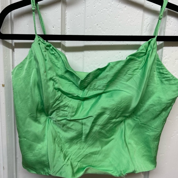 Zara Green Satin Top - st pattys! - Picture 2 of 4